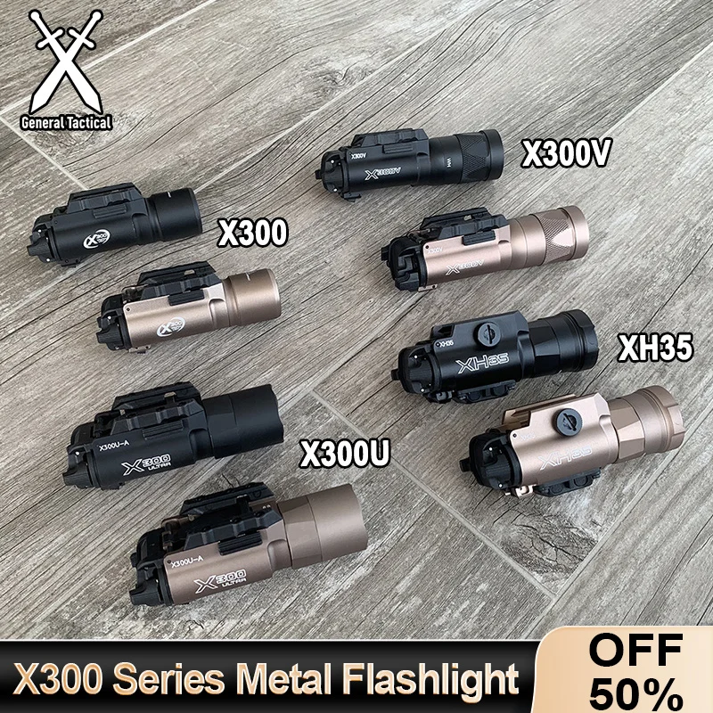 Surefir Tactical X300 X300U Ultra X300V XH35 Metal Pistol Gun Strobe LED Light Fit 20mm Rail Airsoft Weapon Hunting Flashlight