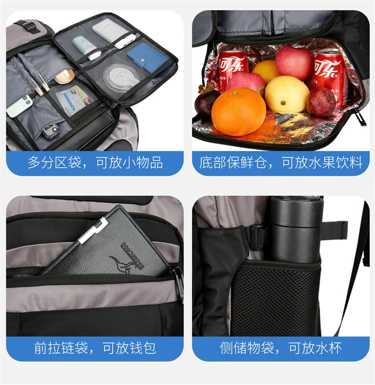 Imagem -03 - Luxo Multi-function Laptop Bolsa Esportes Caminhadas Mochila Piquenique Camping Bolsa de Armazenamento Portátil