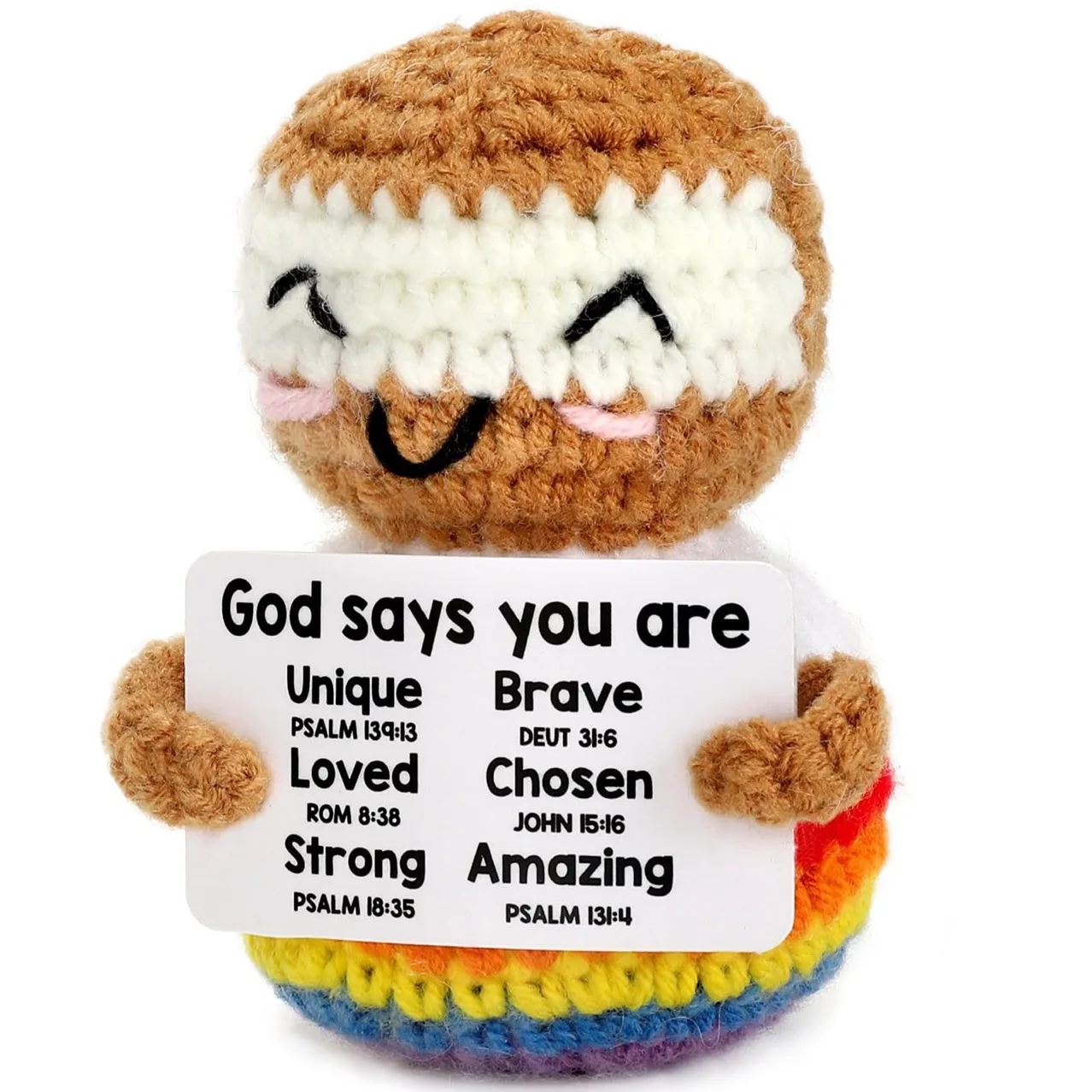 Mini Positive Crochet Animals Jesus Gifts Easter Basket Stuffers Christmas Gifts for Women Men Handmade Small God Jesus