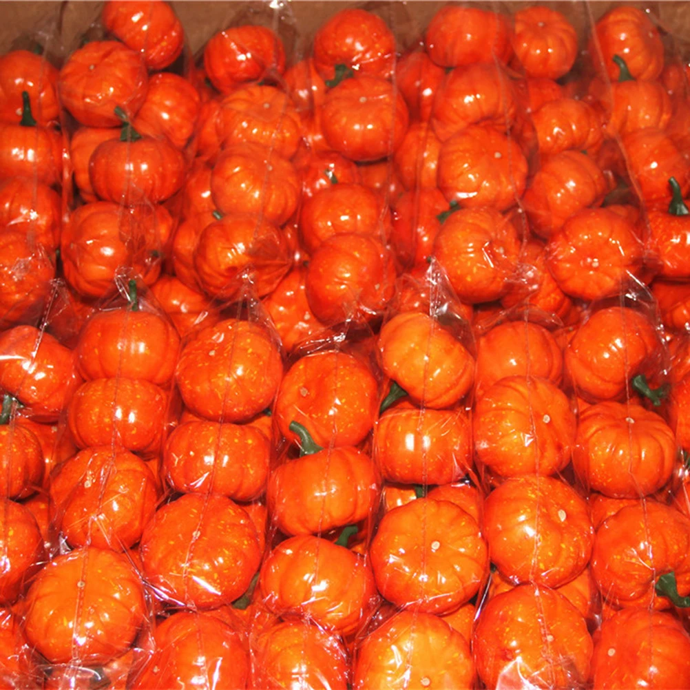

8pcs Foam Halloween Pumpkin Decor 5.5Cm Artificial Pumpkin Party Supplies Lightweight Bright Colored Fake Pumpkins For Birthday