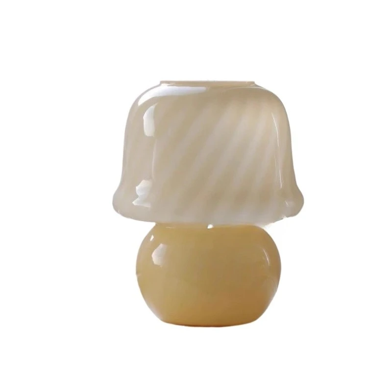 

Italian Muran medieval Vintage lamp handmade cream glazed living room bedroom mushroom lamp