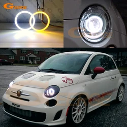 For Fiat Abarth 500 C 595 695 595C 695C 2007-2015 Ultra Bright A/W Switchback Day Light Turn Signal SMD LED Angel Eyes Halo Ring