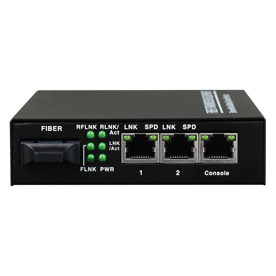 Managed media converter fiber to ethernet converter