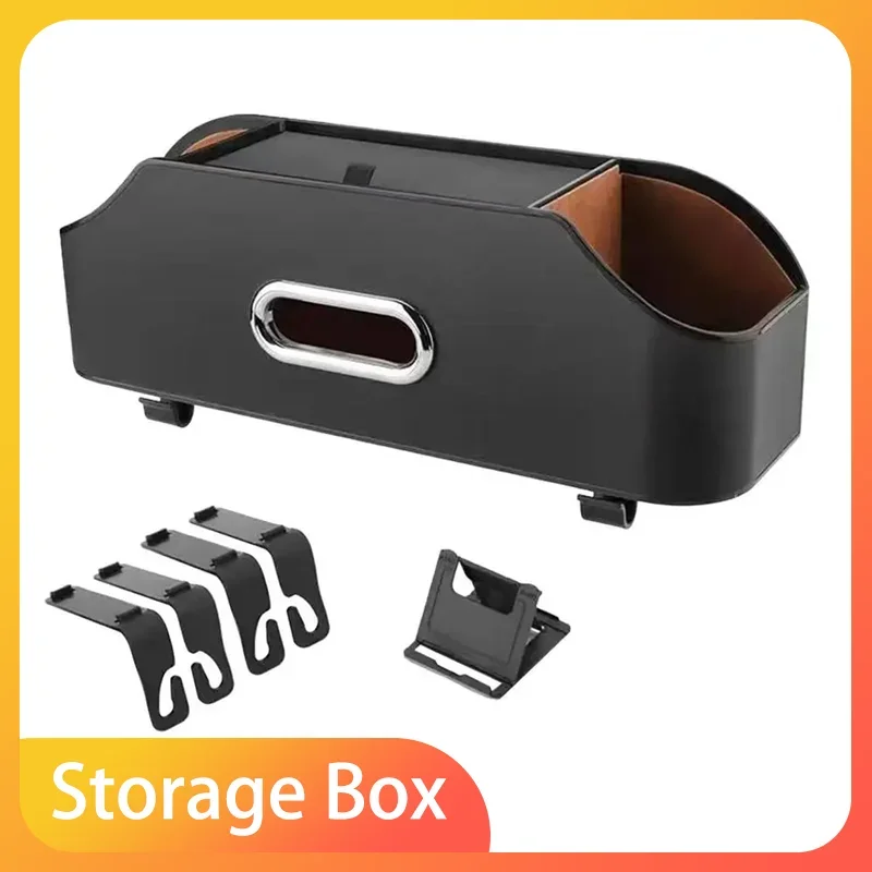 4 In 1 Car Seat Back Cup Holder Storage Box Tissue Box With Hook Auto Backseat Organizer Car Phone Holder For No Logo