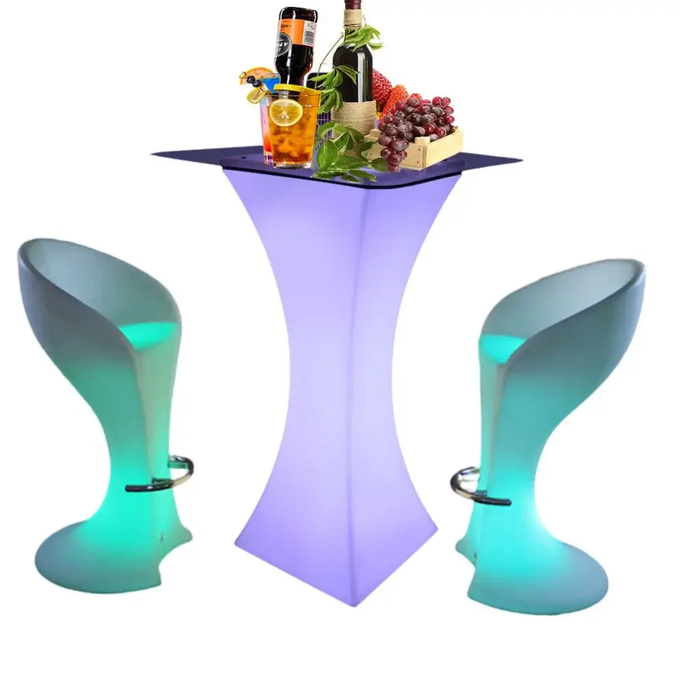 folding cocktail table /Led cocktail bar tables light up bar tables modern glowing led night club patio furniture