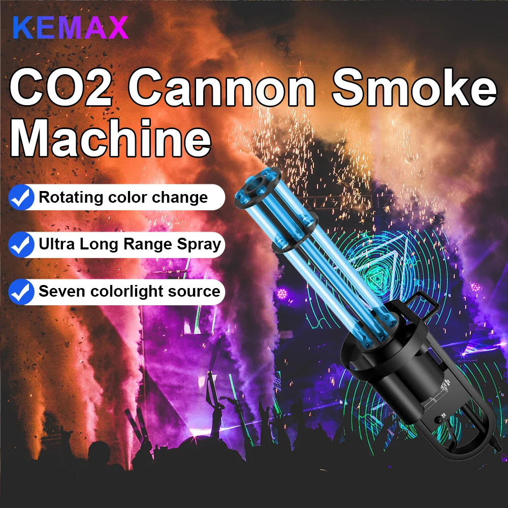 

Handheld CO2 Cannon Smoke Machine,CO2 Blaster with Party LED RGB Lights Stage DJ Equipment Fog Machine for Wedding Disco