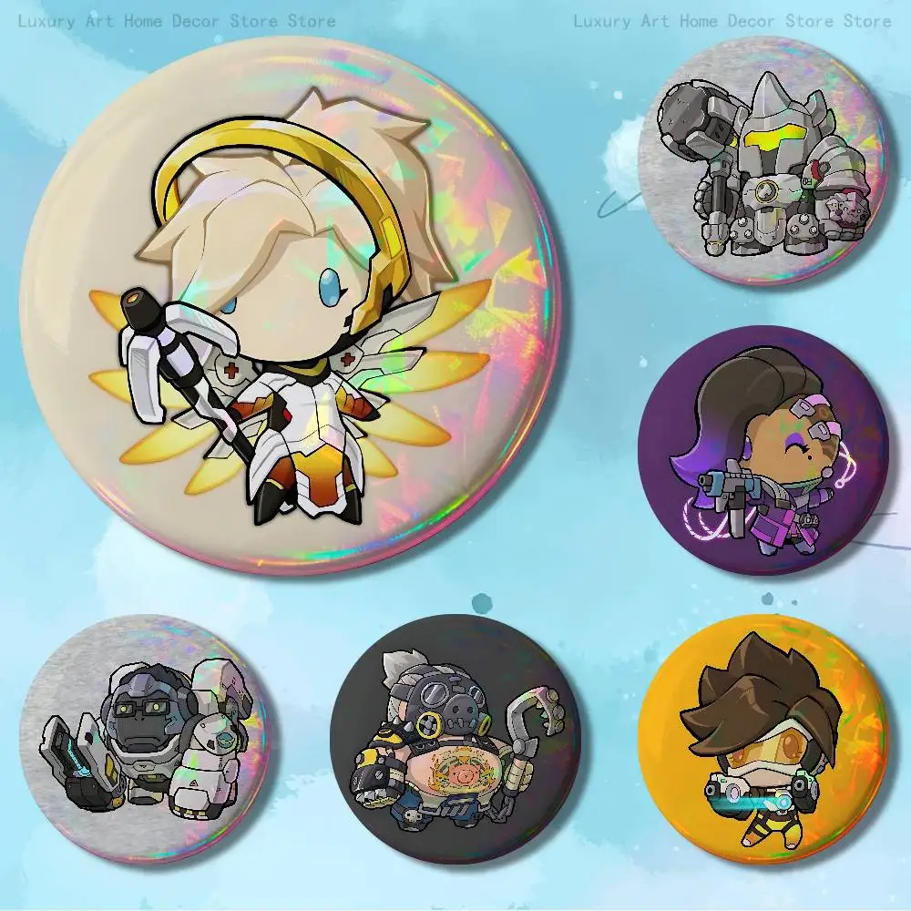 Hot Game O-Overwatch-S Custom Badges 75mm 44mm 25mm Brooch Backpack Hat Enamel Pins Accessories Toys Gifts