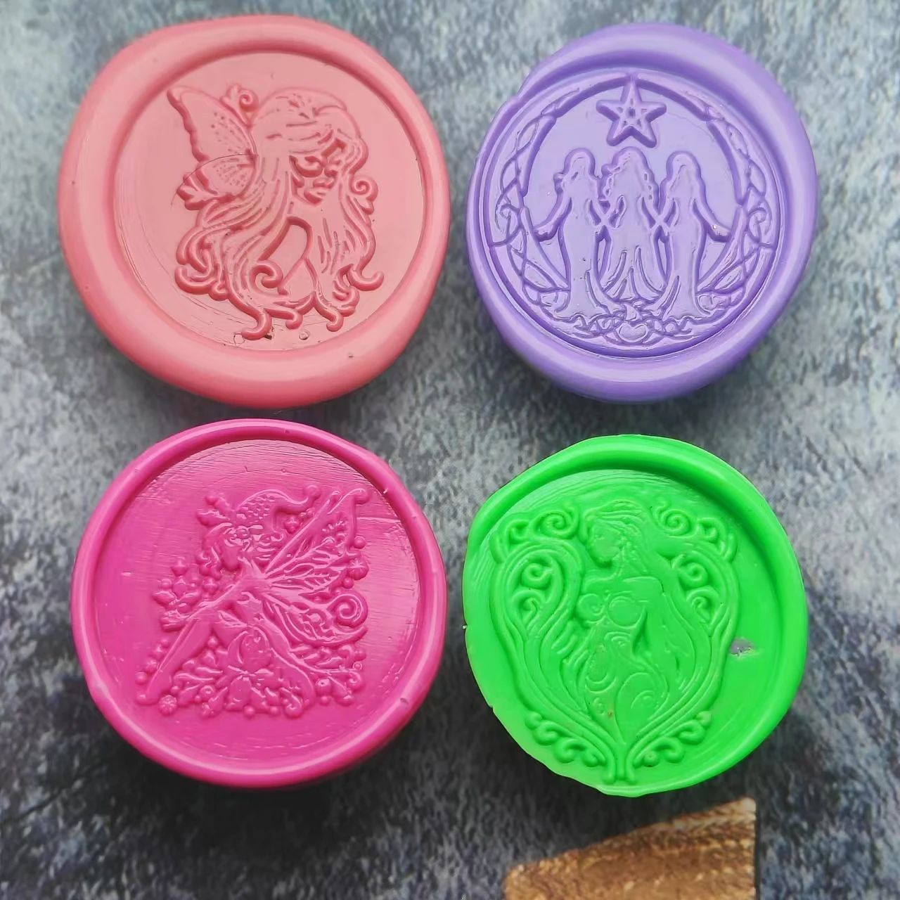 Fairy themed brass seal, fireproof coating sealing head, fireproof coating, accessories, only available for sale, 3cm, 1 piece