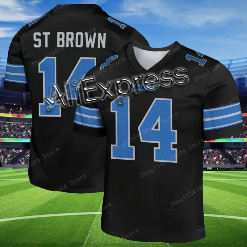 Jersey No.16/44/58 Jared Goff Malcolm Rodriguez Penei Sewell Detroit Lions Legend Jersey Classic Trend Fashion Clothing Top