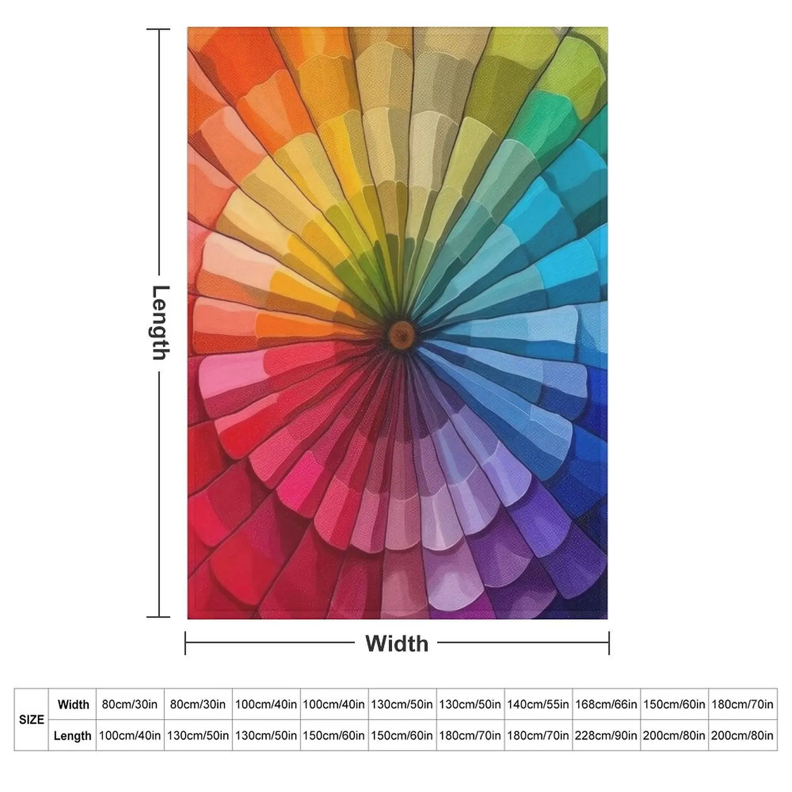 Coloring Wheel Painting Throw Blanket couch cozy soft plush fuzzy picnic outdoor blanket