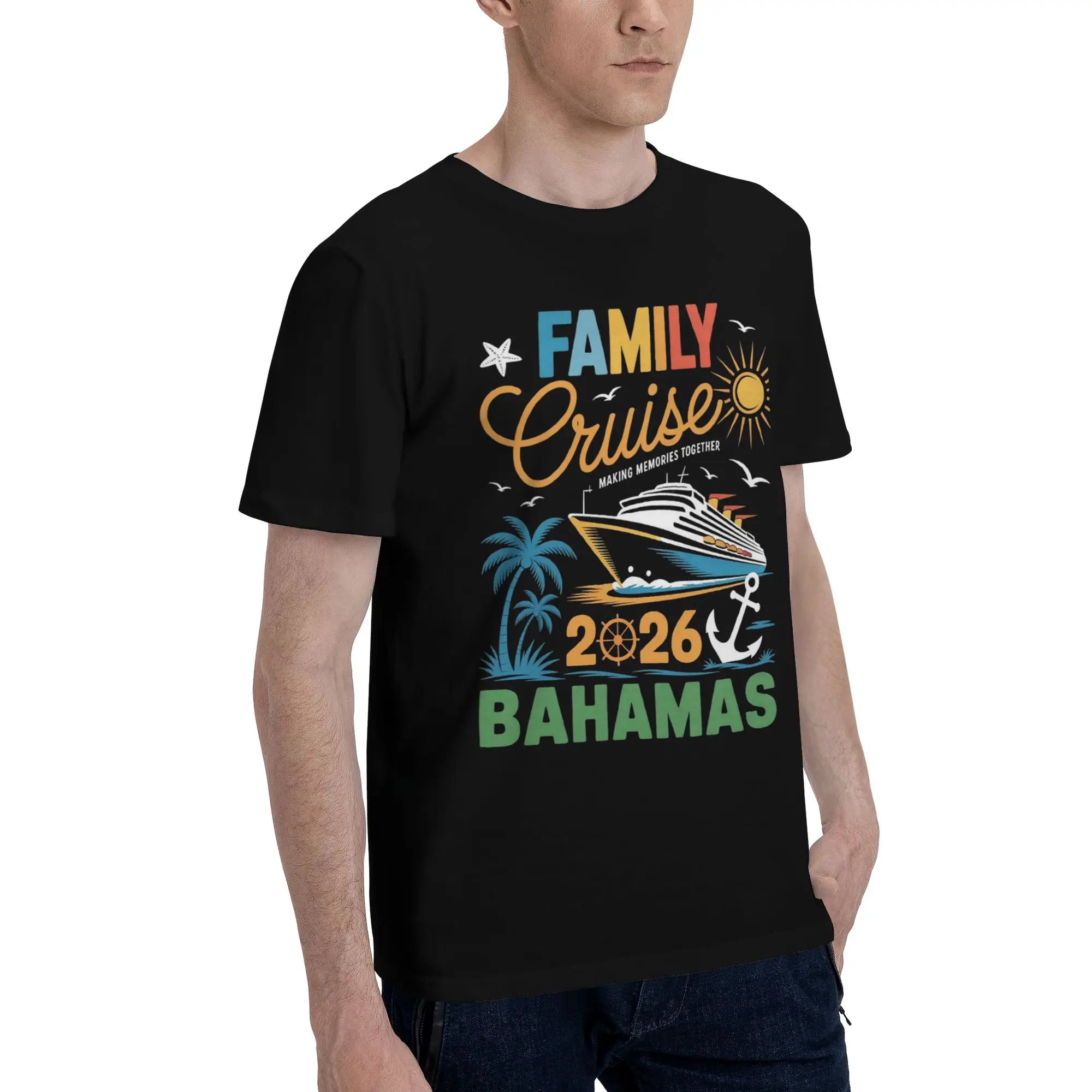 Men Women Family Cruise 2026  T Shirt Cotton Printed T-Shirt Making Memories Together Top Clothing