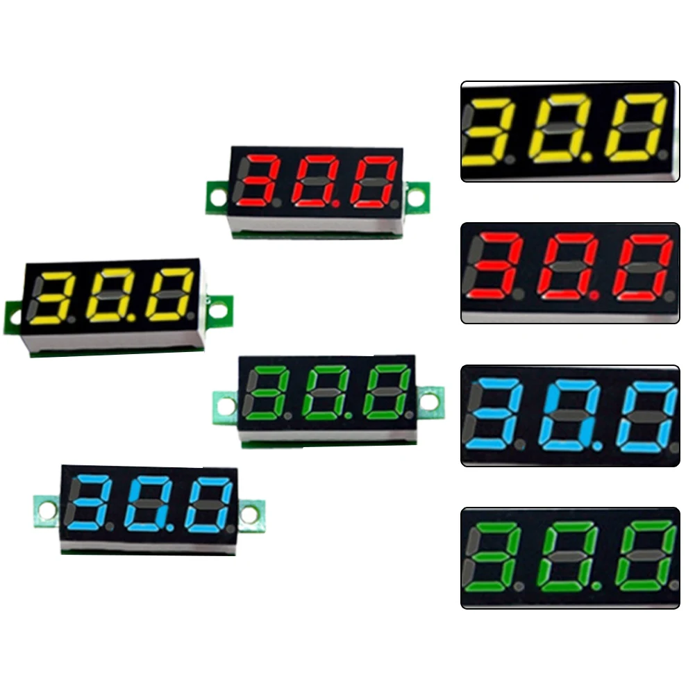 0.28 3-wire LED Mini Digital Voltmeter DC0-100V Reverse Protection Voltmeter Voltage Tester Panel Meter Voltage Tester Voltmeter