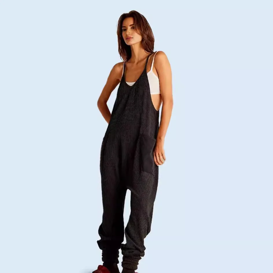 Women Jumpsuit Summer High Waist Suspenders Overalls Sexy Backless Sleeveless Jumpsuits Loose Wide Leg Pants Jumpsuits for Women