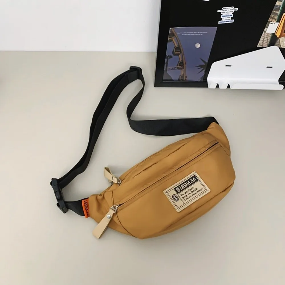 

Simple Japanese Harajuku Crossbody Bags Solid Color Nylon Crossbody Chest Bag Waterproof Versatile Shoulder Bags Female