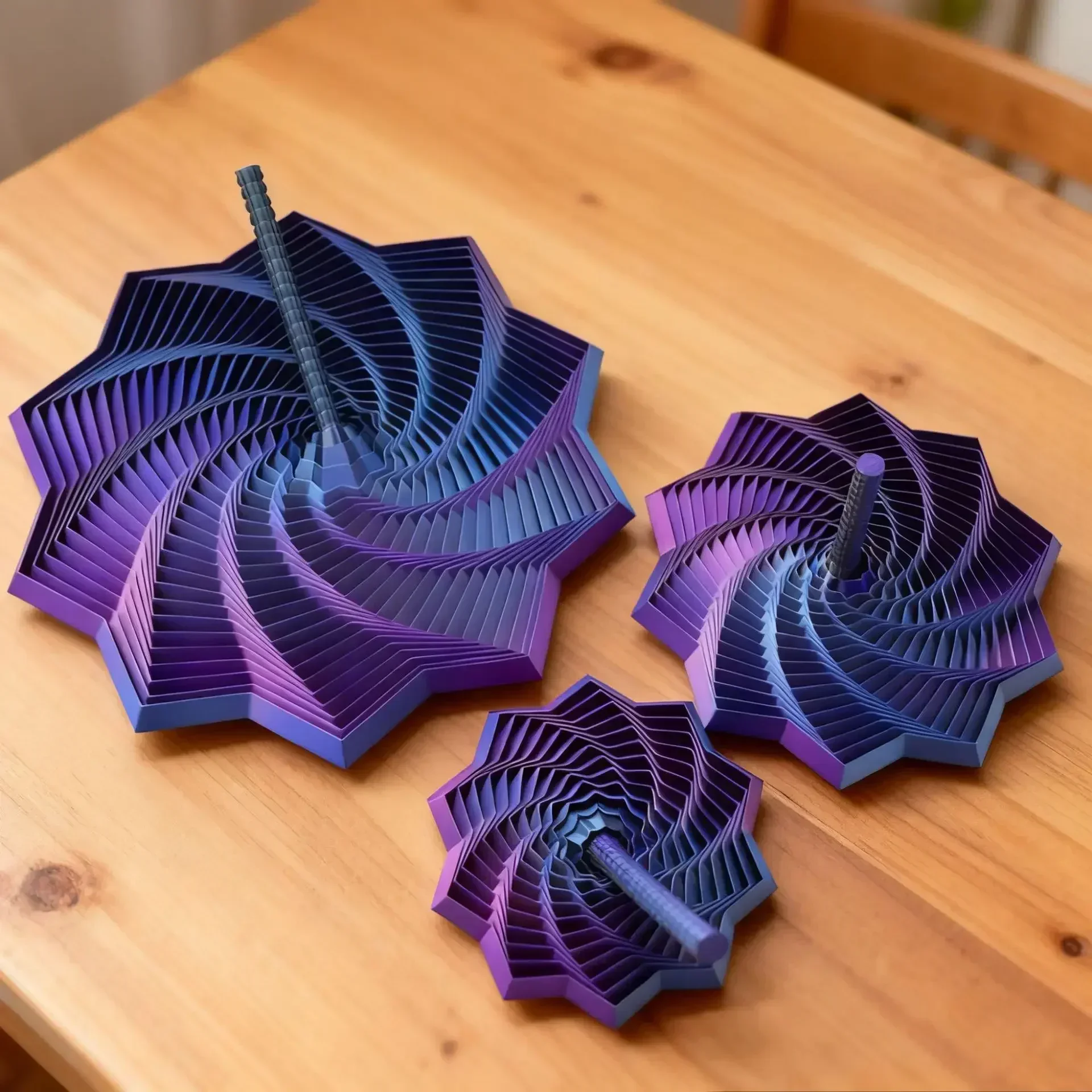 3D-Gedrucktes Erweitertes Sensorisches Fidget-Stern-Modell Visuelle Illusion Sechseckige Wirbelnde Spiral-Ornamente Stressabbau-Brettspiel-Spielzeug – Detail 5