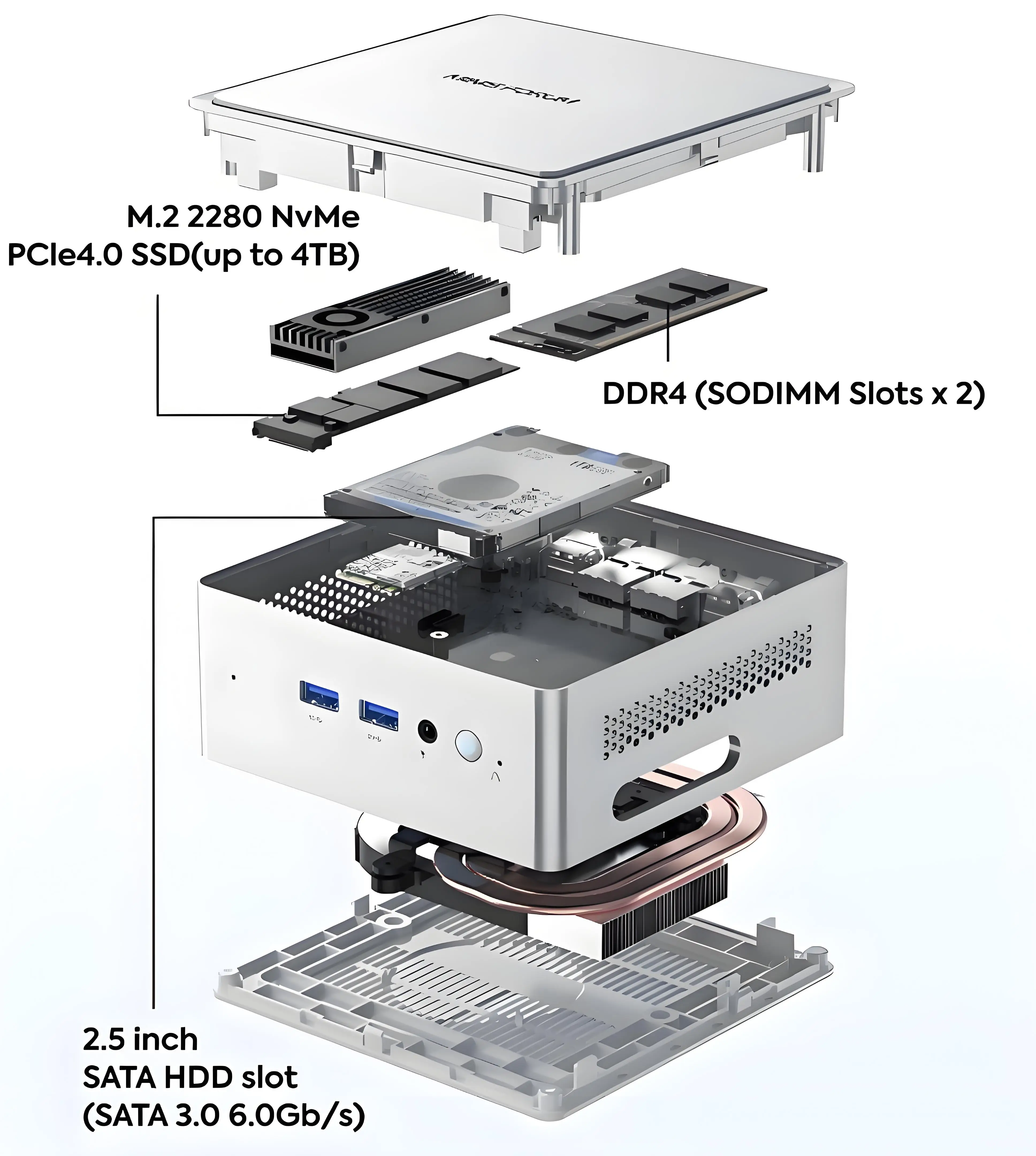 MINSFORUM Mini-PC NAB9 Plus Intel Core i9-12900HK PCIe4.0 SSD Dual 2,5 G RJ45 LAN Mini-Computer, HDMI/DP/USB-C (4K@60Hz) WiFi 6