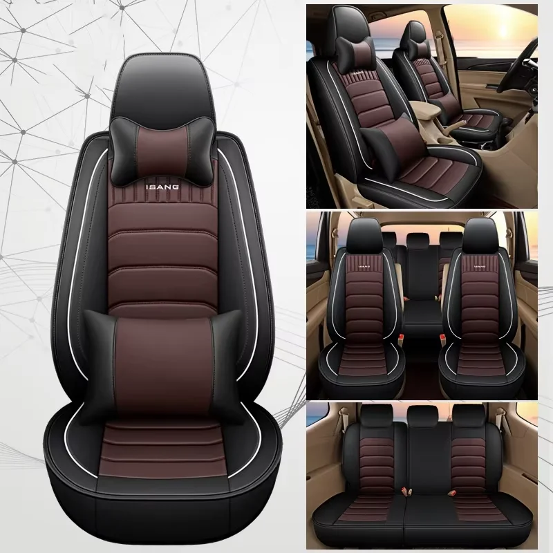 PVC Leather for Cars of 7 Seats Universal Custom Car Seat Covers Full Set Seat Covers Unique Sports Cushion Cover