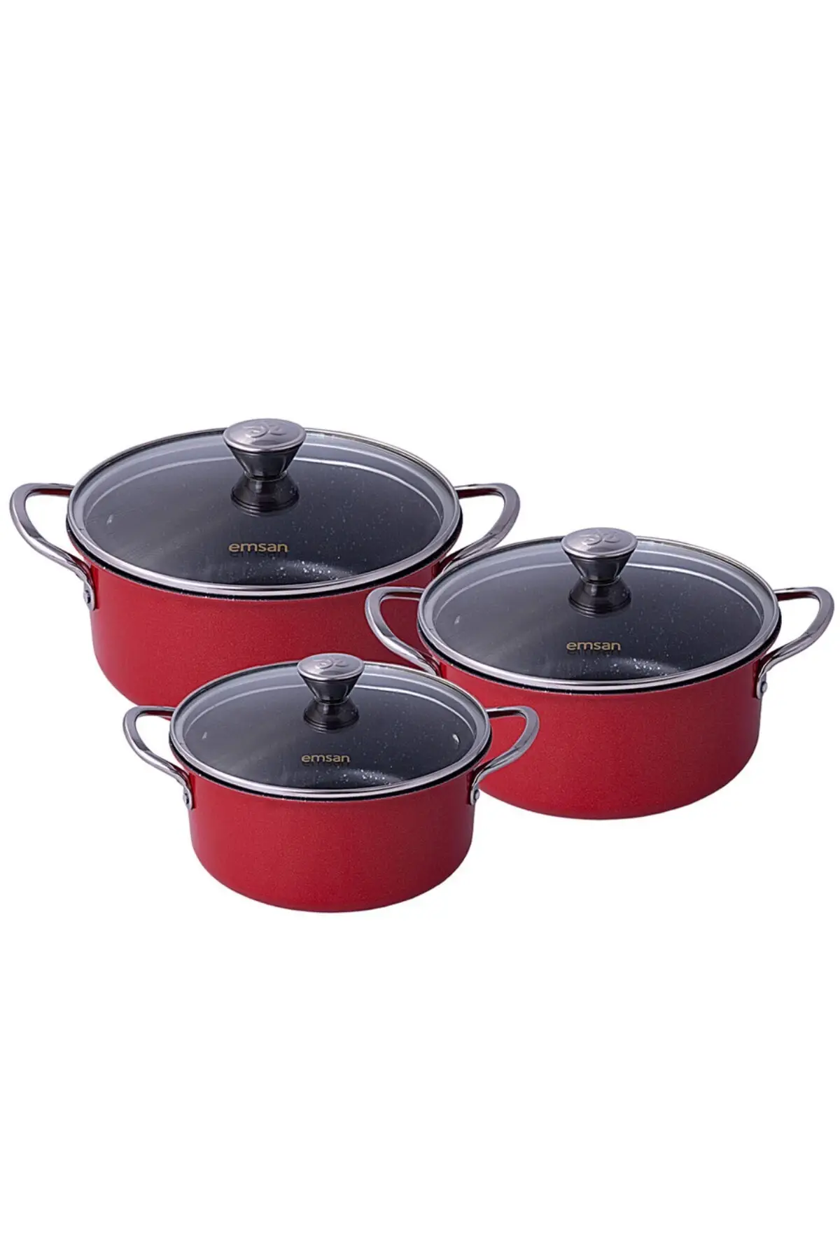 6 piece red Cookware Set of granite surface 6 piece red Cookware Set Cookware