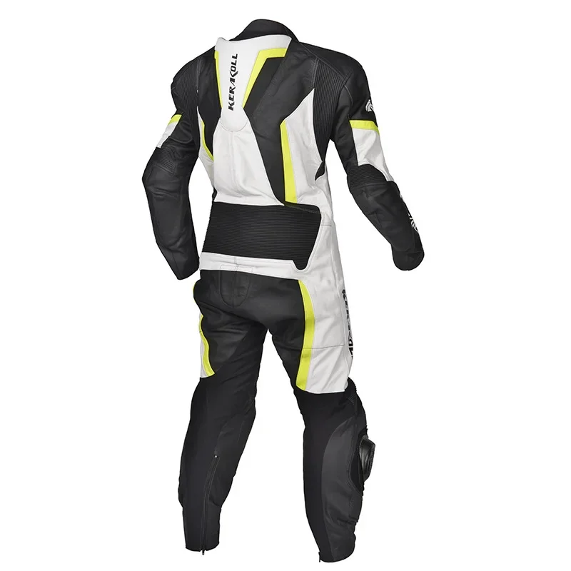 KERAKOLL tuta da motociclista monopezzo in vera pelle di vacchetta giacca da Motocross pantaloni con protezioni cursori al ginocchio