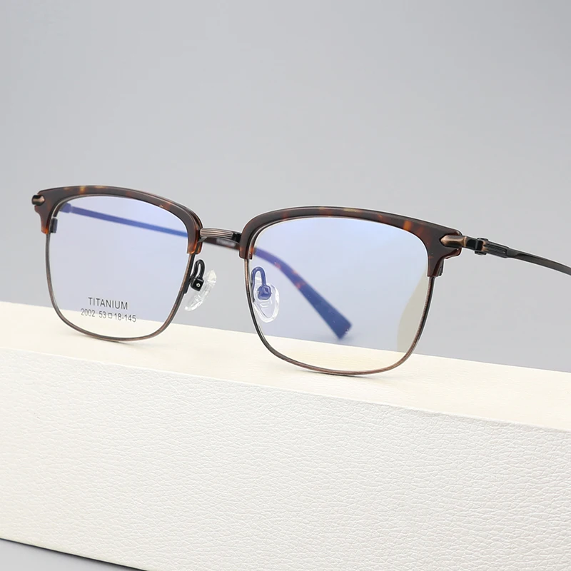 

Titanium Frame Polygonal Glasses Frame Men Acetate Eyebrow Frame Fashionable Glasses Women Light Luxury Vintage Eyewear