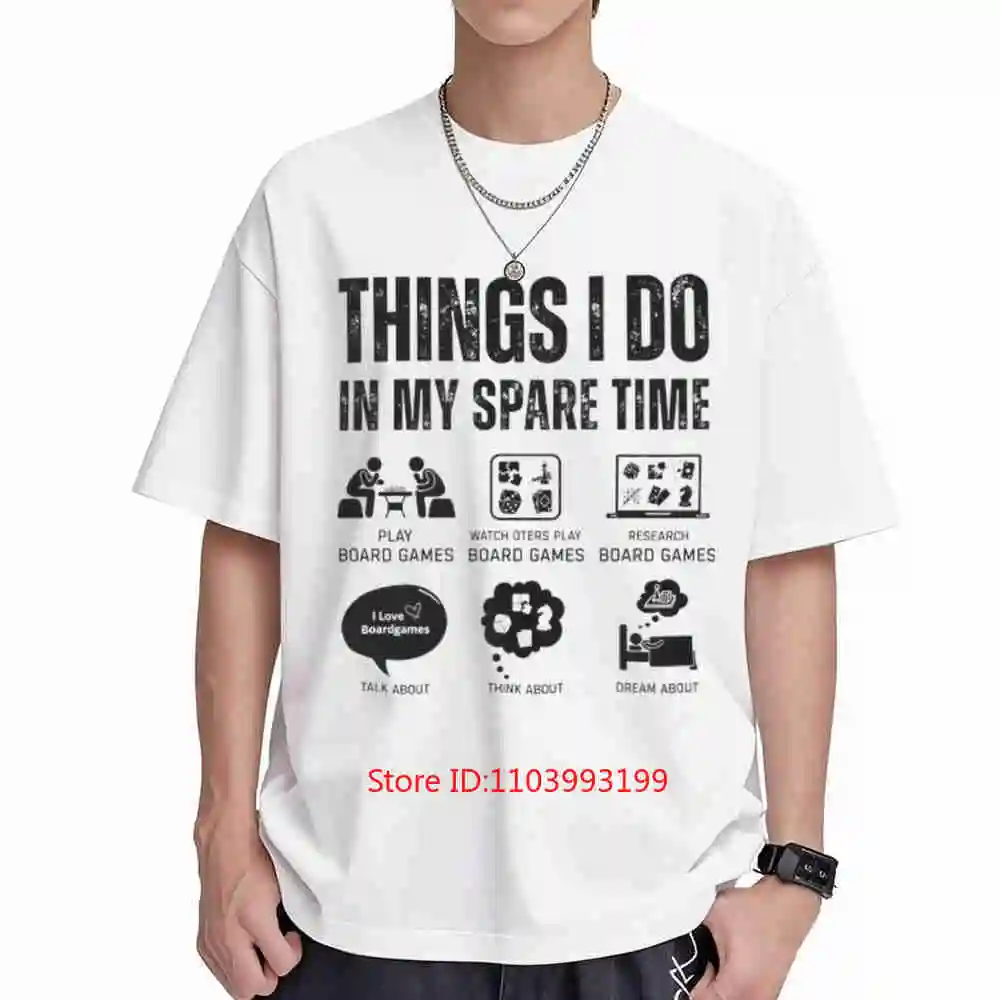 Things I Do In My Spare Time Board Game Lover Short Sleeve Tee 100% Cotton T-Shirt