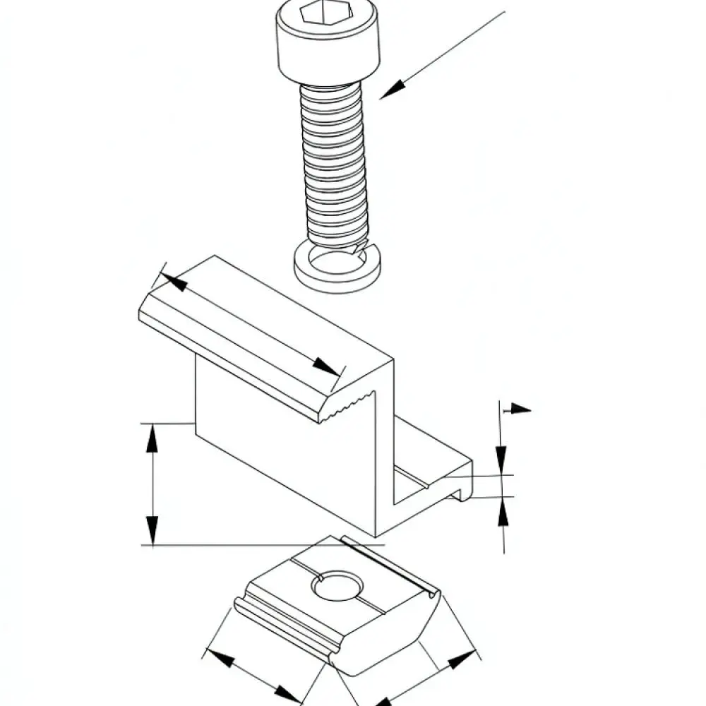 Durable Solar PV Panel Clamp Aluminum Alloy For For Ainengchuanggu Mounting Bracket System Hardware Installation Utility