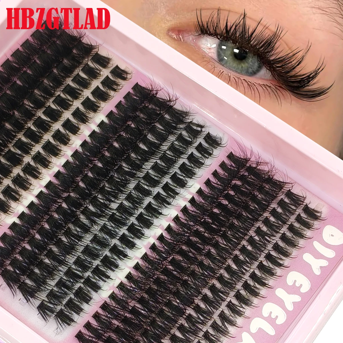 15 filas de pestañas postizas DIY en racimo, 300 unidades, con puntas, 60D 80D 100D, individuales, gruesas y puntiagudas, para extensión de pestañas mega wispy y voluminosas