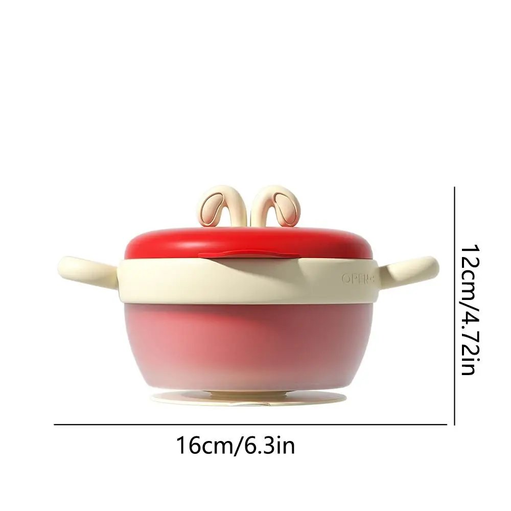 Heat Sensitive Baby Insulated Bowl Suction Base Food-Grade Kids Tableware 316 Stainless Steel Liner Insulated Lid