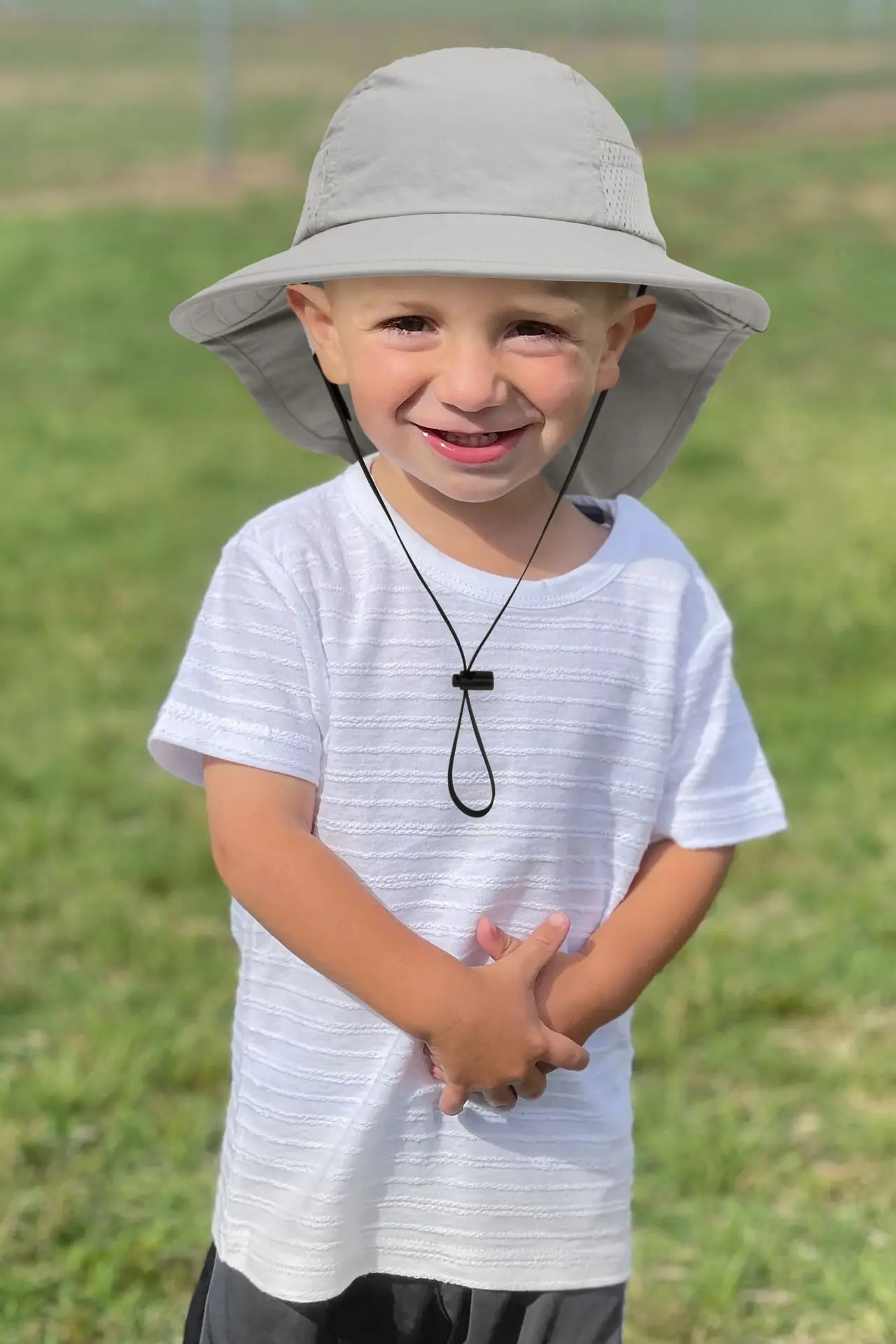 Verstellbare Fischermütze für Kinder, personalisierbar, für Frühling und Sommer, Baby, Sonnenschutz, Halsabdeckung, Mütze für Jungen und Mädchen, 2–6 Jahre, Strandkleidung – Detail 21