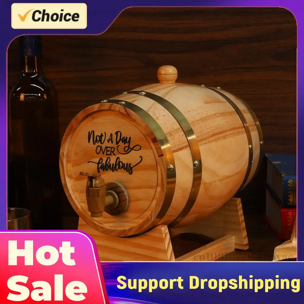 

3L Engraved Whiskey Barrel with Stand Bung and Spigot Whiskey Barrel Dispenser Bourbon Barrel for Whiskey Bourbon Cocktails Rum