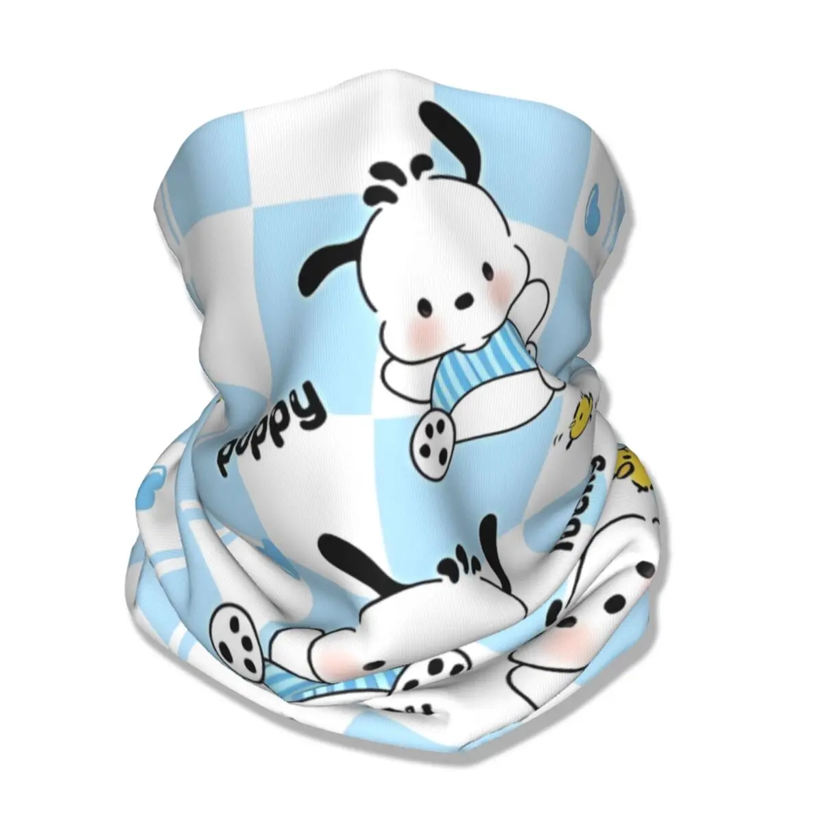 Pochacco-Masque de cyclisme doux et chaud, écharpe de protection solaire, bandana bleu, couvre-visage punk, course à pied et voyage, mode