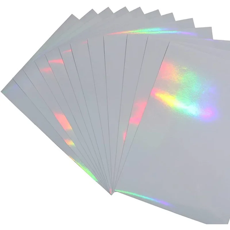 Photo Studio 80 Micron a4 Clear Transparent Holographic Sticker Vinyl Label Paper for Home Office Inkjet Printer