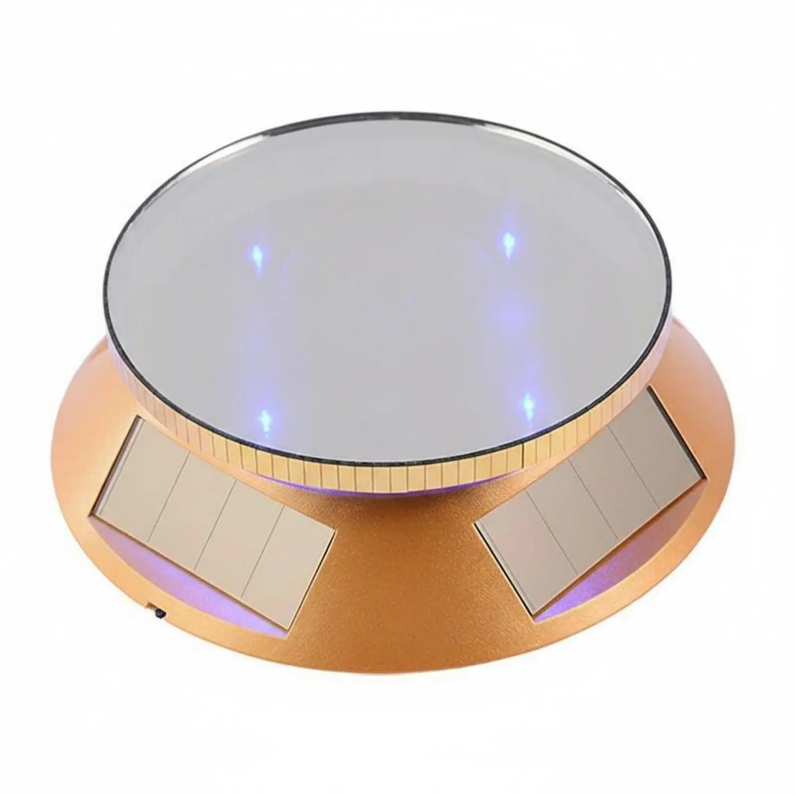ABS Material Rotating Display Stand with LED Lights for Product Photography 360 Degree Solar Turntable for Exhibition