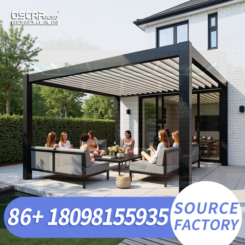 HighPerformance Solar Pergola Photovoltaic Power Distribution System Customizable in Color Shape 8 Sockets Outdoor Garden Patio