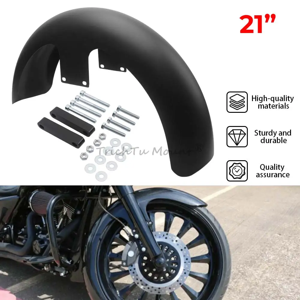 Pour Harley Touring Road King Electra Street Glide 1994-2013 noir roue enveloppement avant garde-boue 21 "couvercle de garde-boue de moto