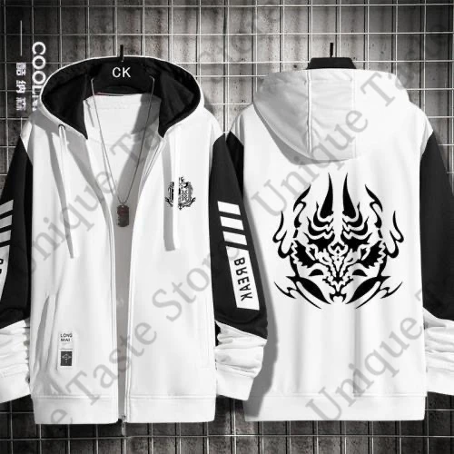 Monster Hunter World Hoodie Zinogre Velkhana Nergigante Hunters Guild Emblem Print Hoodies Thick Autumn Zip Up Sweatshirt Jacket - view 2