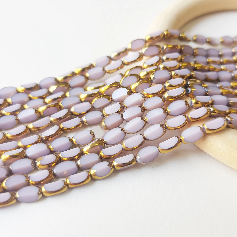 4* 6mm Glass Beads, Oval Bead Assortments for DIY Jewelry Making, Handmade Bracelets Necklaces, Nail Art, Fashion Accessories,