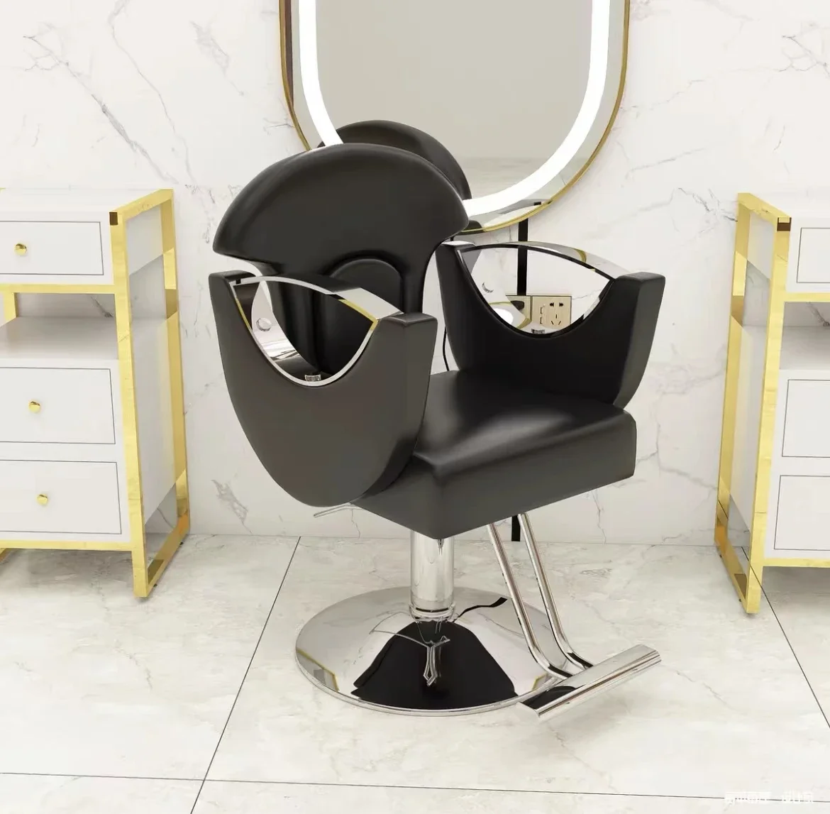 for Cheap Price 175 Degree Recline Plywood Frame Chrome Base And Steel Footrest Hairdressing Styling Chairs