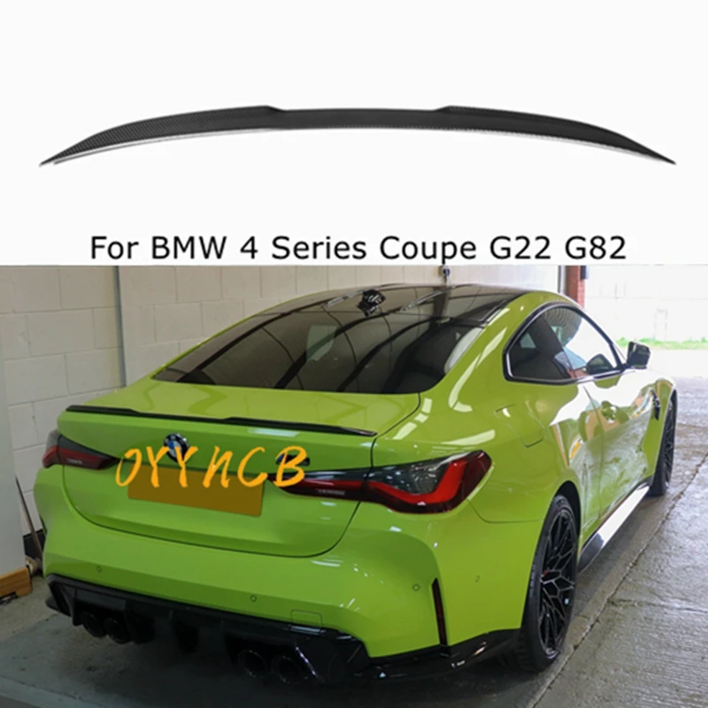 

For BMW 4 Series Coupe G22 G82 2020 - 2026 ABS bright black and Dry Carbon Fiber M style Rear Trunk Spoiler Duckbill