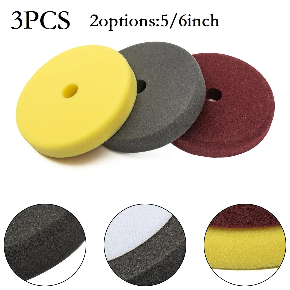 3PCS Specifications Foam Polishing Pads Handle Attachment Washable Washable And Reusable. 125mm/150mm 5/6 Inch