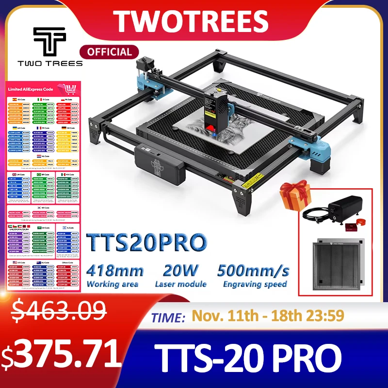 NEW 160W Laser Engraving Machine TTS-20pro ESP32 master control Multiple Materials DIY wood Laser Engraver Cutting Machines