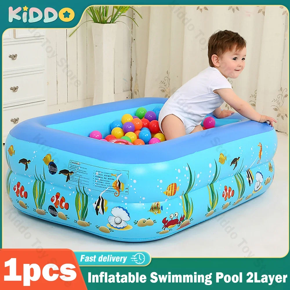 Inflatable Swimming Pool Large Rectangular Pools for Family Framed Removable Bathtub Kids Beach Ourdoor Indoor for Cottages Gift