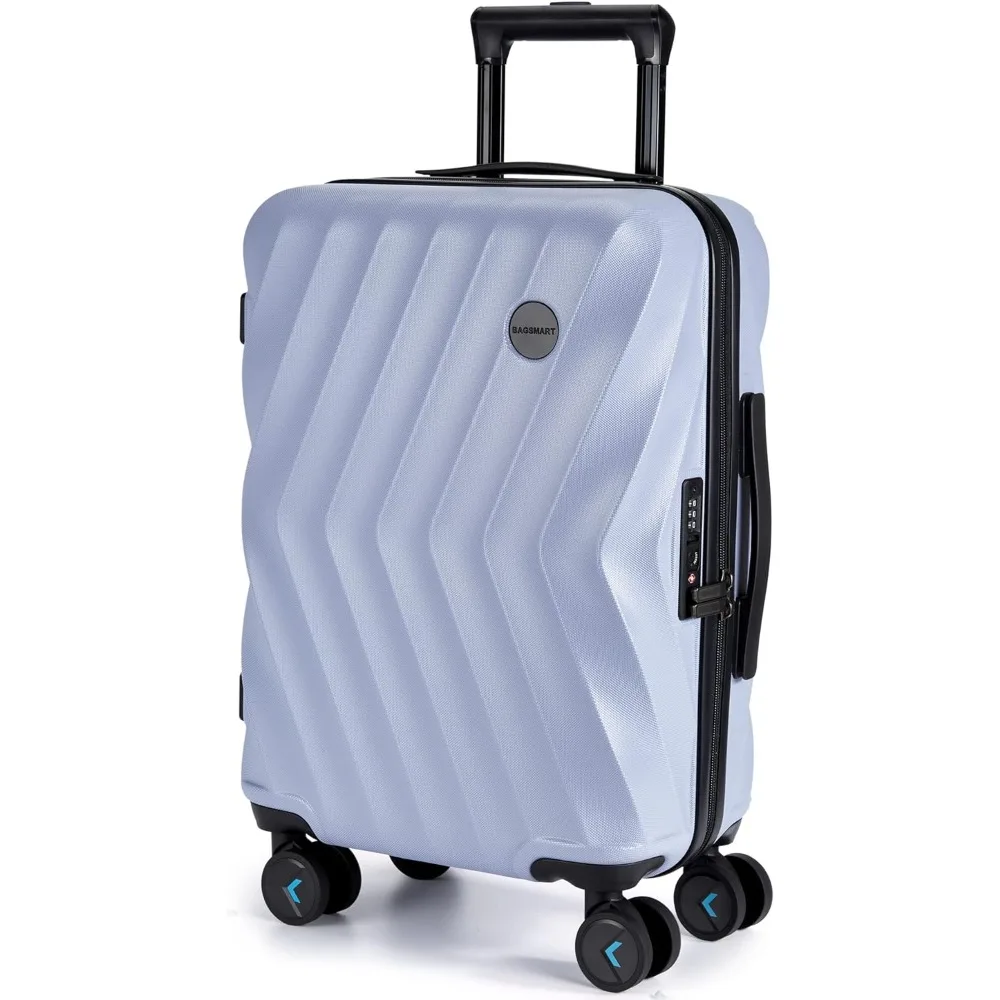 

BAGSMART Carry On Luggage, PC Hardside Travel Suitcase 22x14x9 Airline Approved with Spinner Wheels, Hard Shell Lightweight