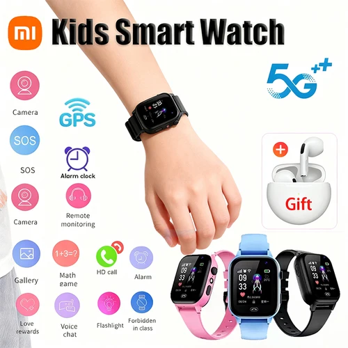 Reloj inteligente Xiaomi para niños, 5G, ubicación GPS, videollamada, tarjeta Sim, cámara para niños, actualización impermeable SOS para niños y niñas, agregar auricular