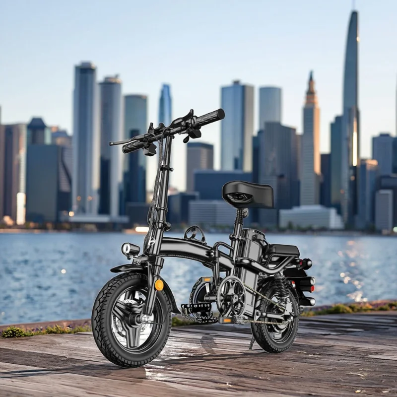 500W Rear Hub Drive 48V 15Ah Lithium Battery Aluminum Frame 3 Speed Portable Folding E-Bike Equipped With Disc Brake For Daily C