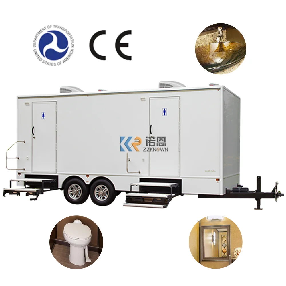 Portable Trailer Toilet Mobile Restroom Handicap Accessible Toilet Trailer Customized  Luxury Portable Bathroom