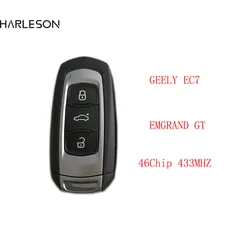 Original Shell Aftermarket PCB Smart Remote Key 3 Button Smart Car Key Fob 434MHZ 46Chip For GEELY EMGRAND GT EC7 Uncut Blade