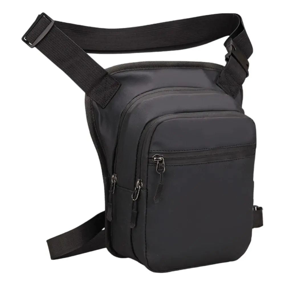 Large Capacity Cycling Drop Leg Bag Zipper Adjustable Multi-Function Fanny Pack PU Leather Durable Travel Chest Bag