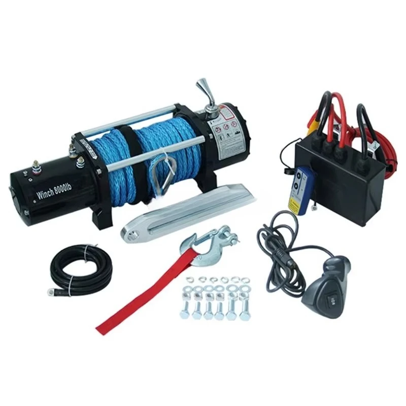 CE Gecertificeerde 8000 Lb Elektrische Lier 12 V 24 V DC Motor Vrachtwagen Off Road 4WD UTV ATV Boot Trailers elektrische Takel Lier