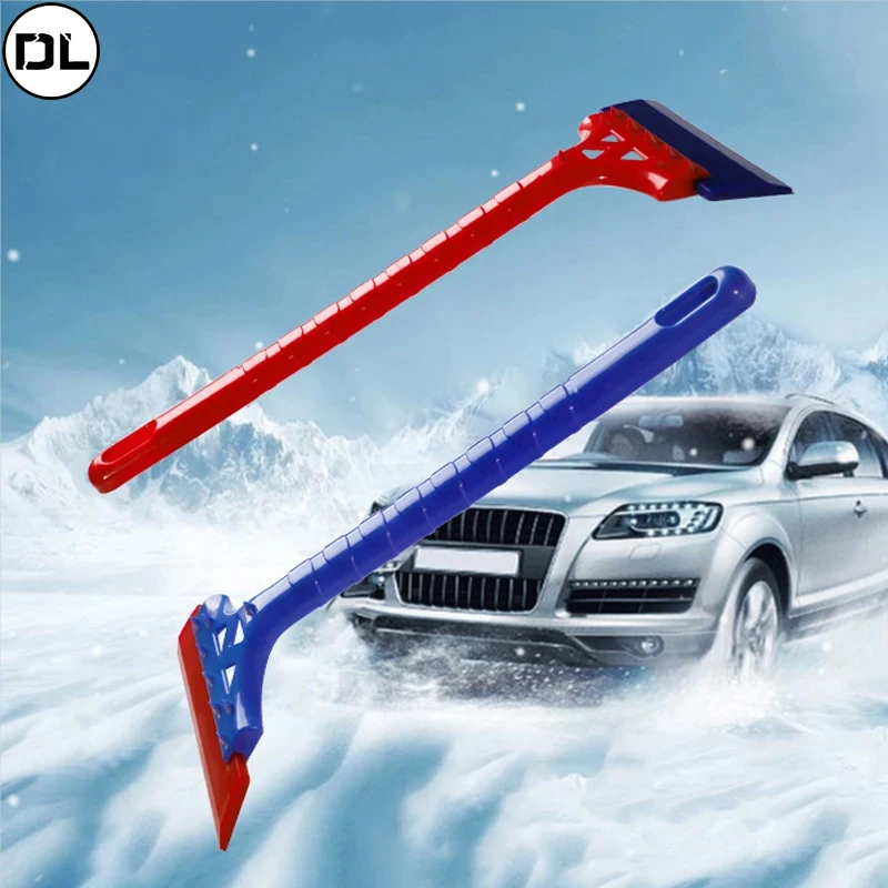 Long Handle Car Window Clean Scraper Soft Rubber Blade Squeegee Wiper Winter Windshield Trucks Roofs Snow Removal Shovel Tool